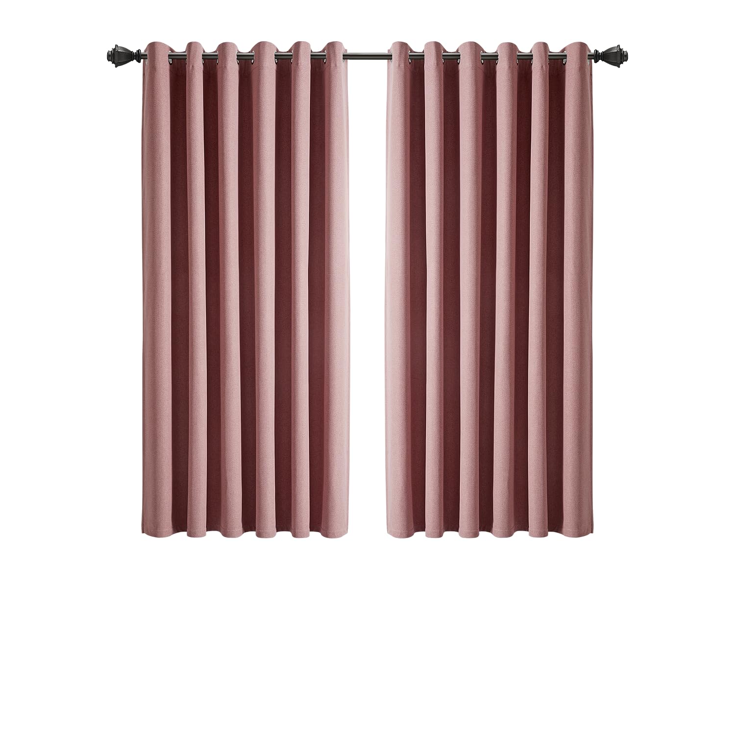 Inspire Homeware Blush 100% Blackout Curtains For Bedroom 46X54 Linen Curtains Super Soft & Energy Saving Thermal Insulated Eyelet Curtain 2 Panels With Matching Tiebacks