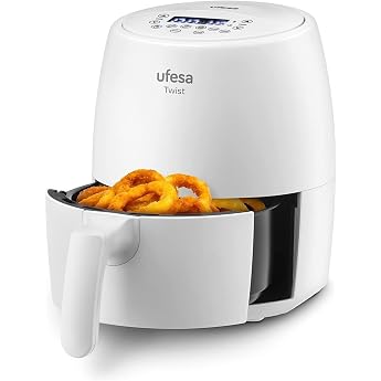 Ufesa Twist Fryer Hot Air Fryer 2 L Airfryer with 6 Programmes 1200 W Time Change Temperature 80  C to 200  C BPA-Free Non-Stick Coating Cool Touch White