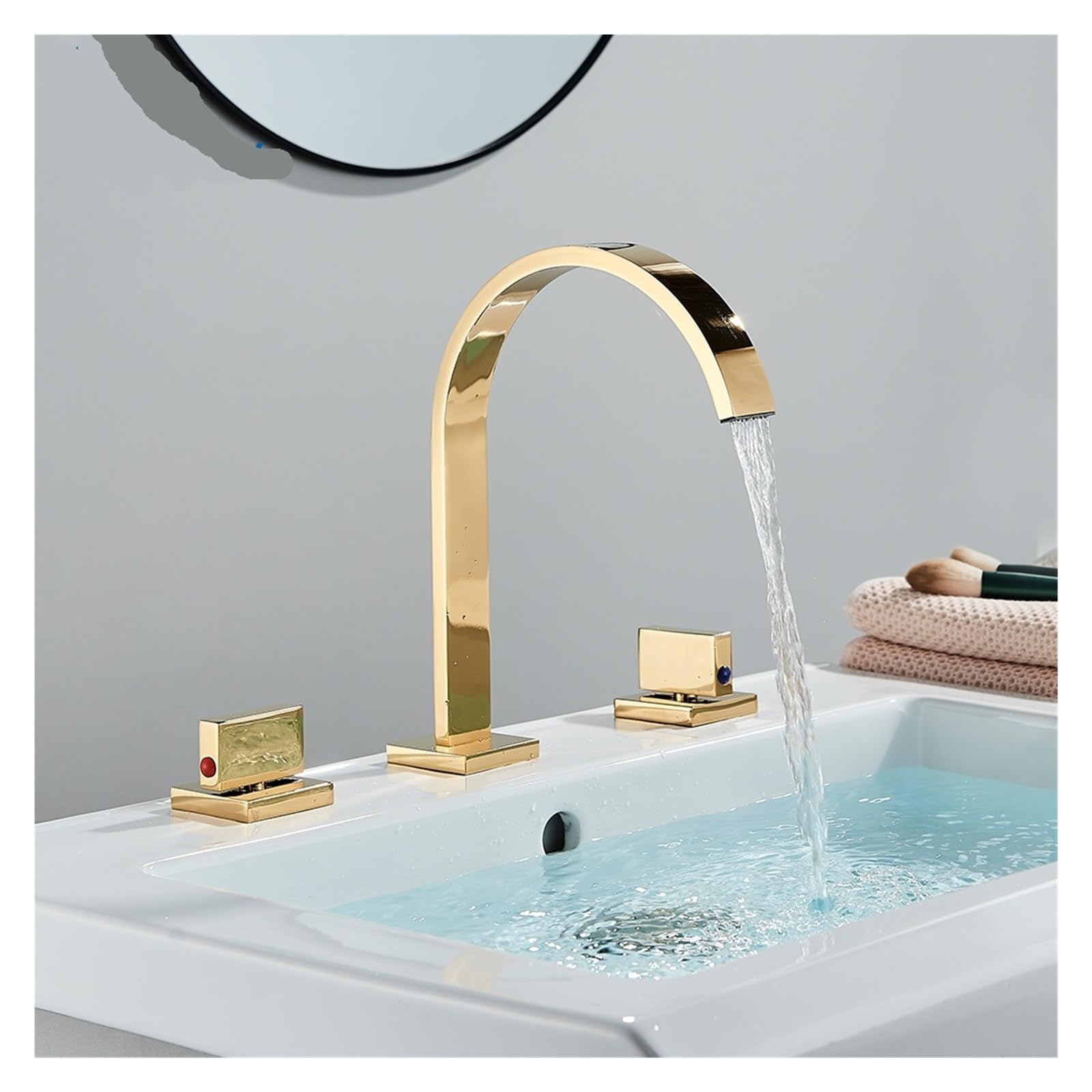 Robinet lavabo salle de bains pour vasque sur comptoir mitigeur de salle d'eau familial Golden A