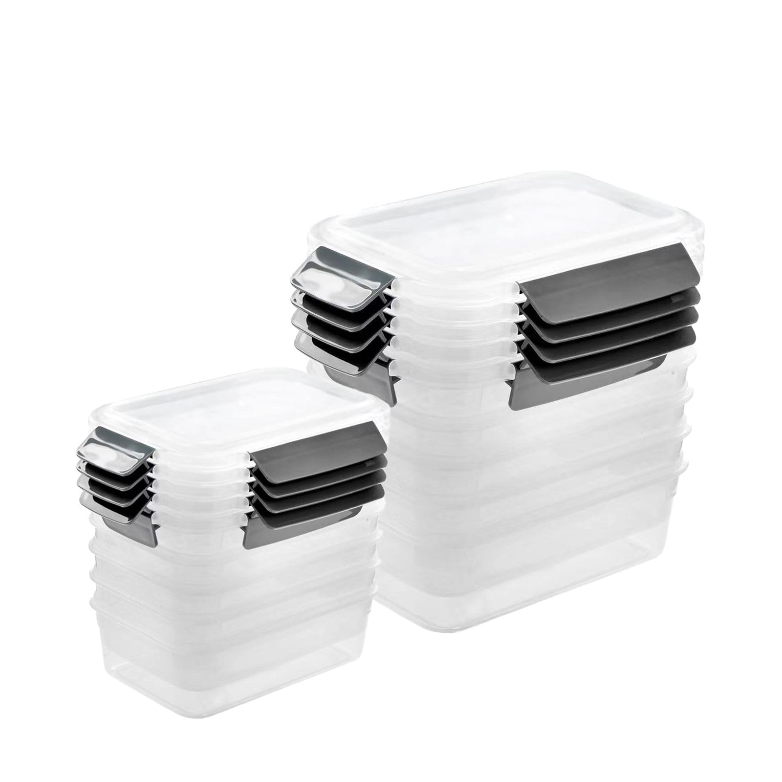 BPA Free nestable food storage containers with lids extra thick leftover meal prep Lunch airtight freezer plastic container kitchen pantry organizers Set of 10 (3/9 Cup)