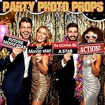 24 Designs Movie Party Photo Booth Props Double Sided 11.02 x 5.51'' Photo Booth Props Movie Party Decorations DIY Water Proof Selfie Signs PVC Printing for Red Carpet Night Parties Supplies - Image 5