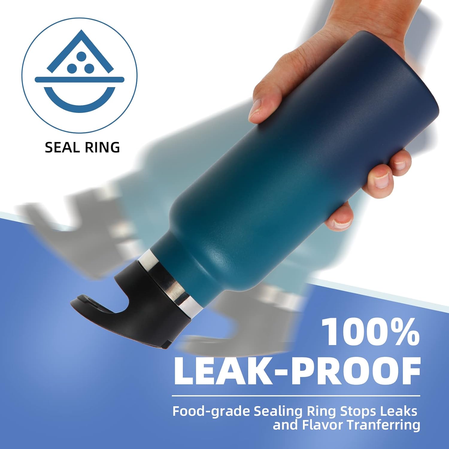 Volhoply 17oz Insulated Water Bottle Bulk 2 Pack,Stainless Steel Kids Water Bottles with Straw Lid,Reusable Metal Water Flask,Double Wall Vacuum Sports School Keep Hot & Cold (Dark Night,2 Set) - Image 5