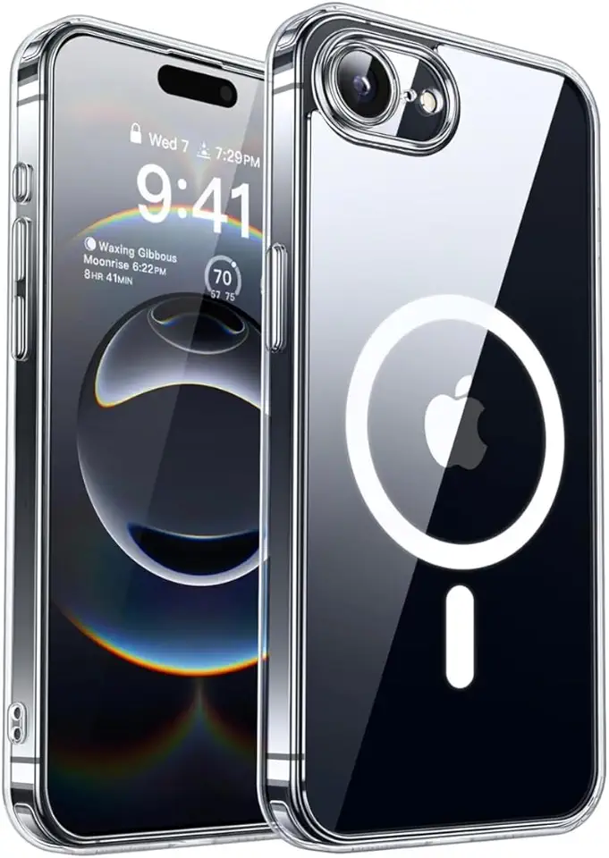 FIT IT Capa Magnética para iPhone 16e, Compatível com MagSafe, TPU Slim, Proteção para Câmera, Transparente (Transparente)