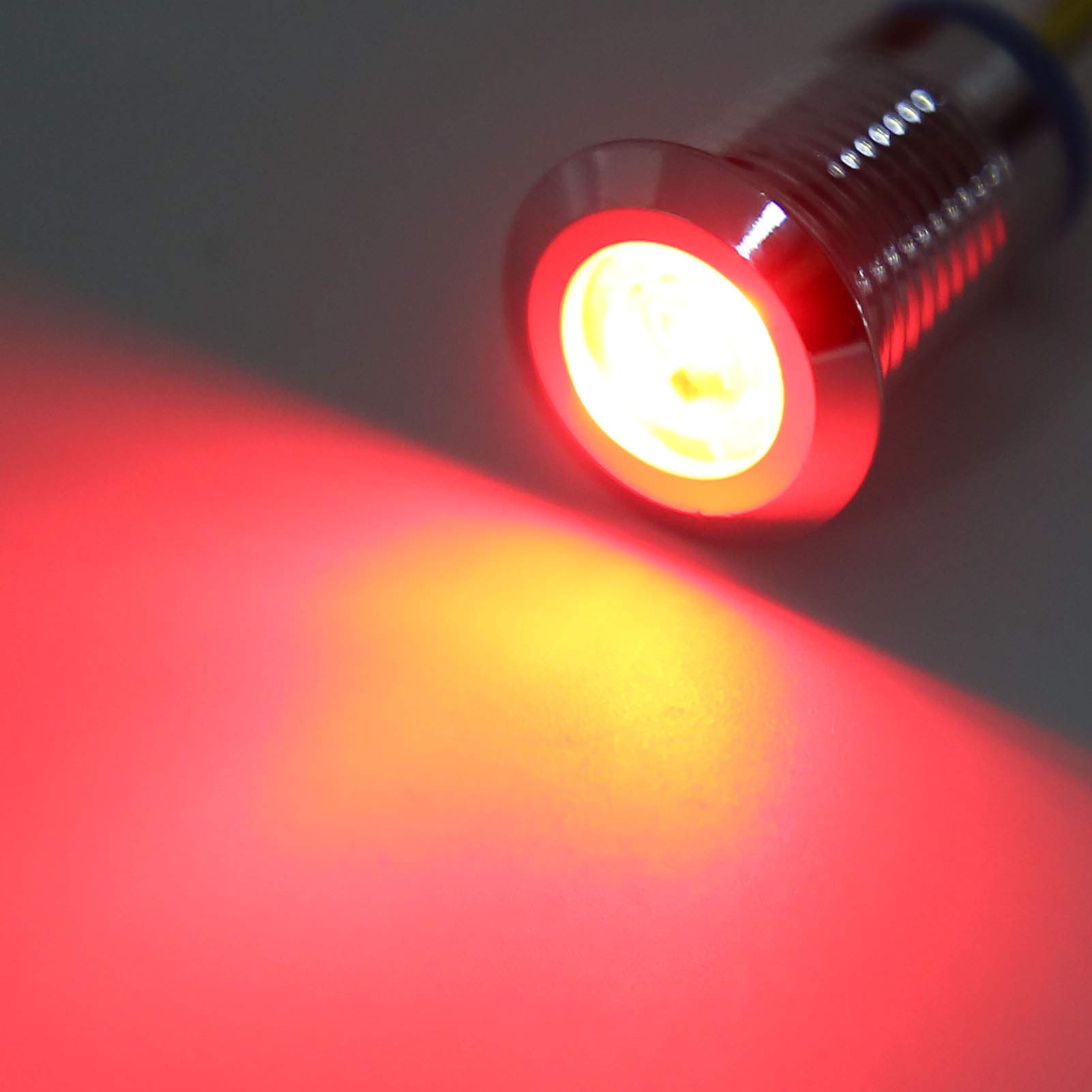 Lot De 4 LED Rondes Pré-câblées étanches IP67 - 10 Mm, Double Couleur Rouge/bleu, 12-24V, Anode Commune