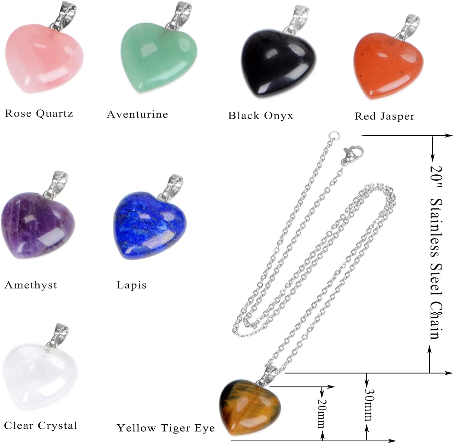 Miniatura 4 de AD Beads Dijes de piedra natural, cuentas de piedra curativa, colgantes para hacer collares de joyería