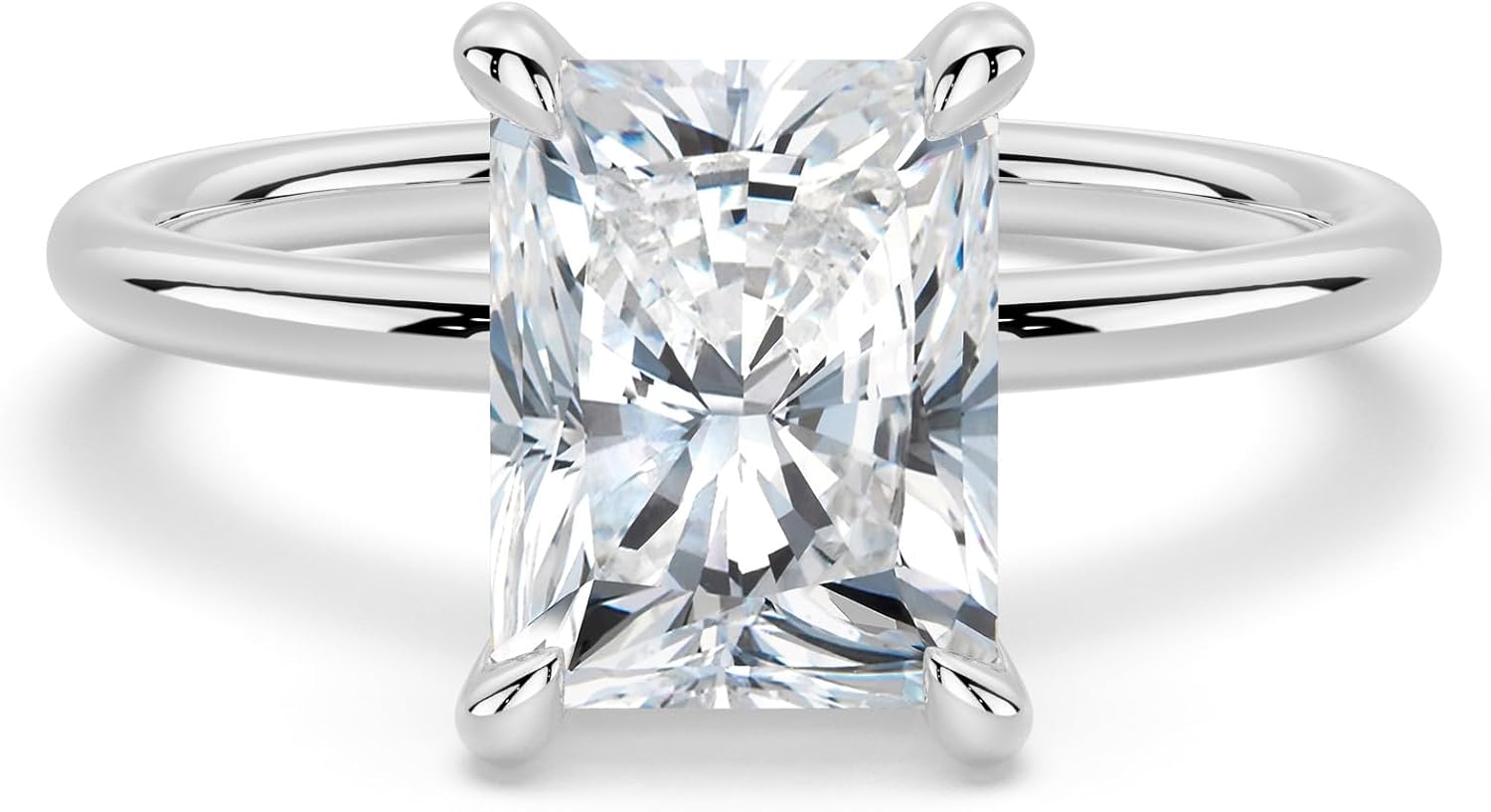MSBLUE 2ct Radiant Cut Moissanite Engagement Ring for women, Wedding Promise Ring