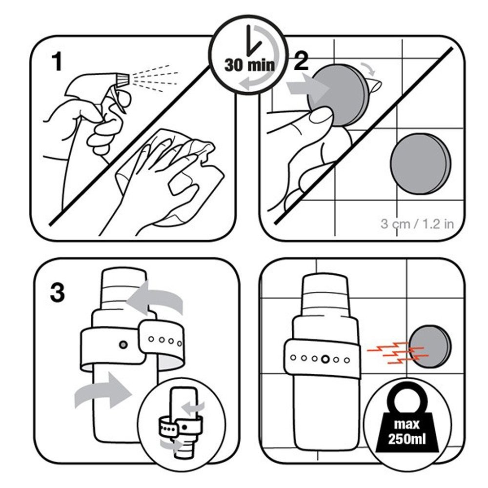 2 x Magnethalter Shampoo-Halter Flaschenhalter Magnet Halterung - 2 Stück im Paket - Magnetischer Shampoohalter - einfachste Installierung ohne Löcher in die Wand zu Bohren