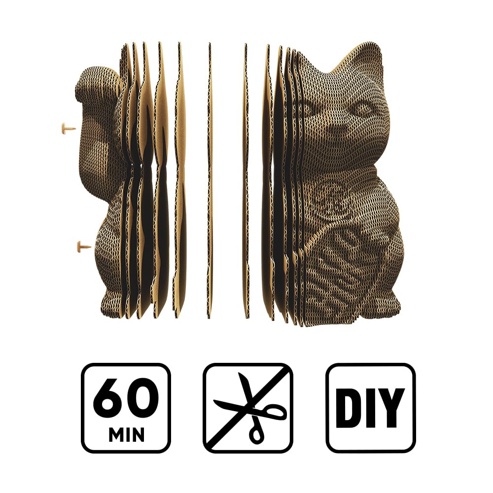 Gato de la Suerte Puzzle 3D de Cartón – Maqueta para Montar