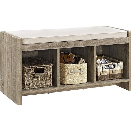 Ameriwood Home Altra Penelope Entryway Storage Bench With Cushion, Sonoma Oak #TOP7