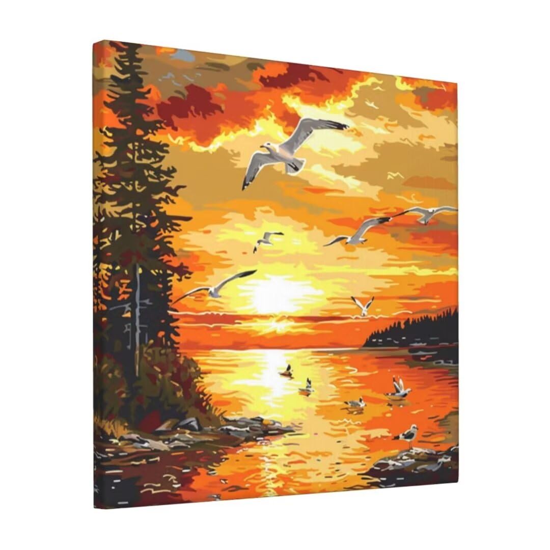 油絵 絵画 【夕日のカモメ】 油絵 絵画 【夕日のカモメ】 油絵 絵画 【夕日のカモメ】