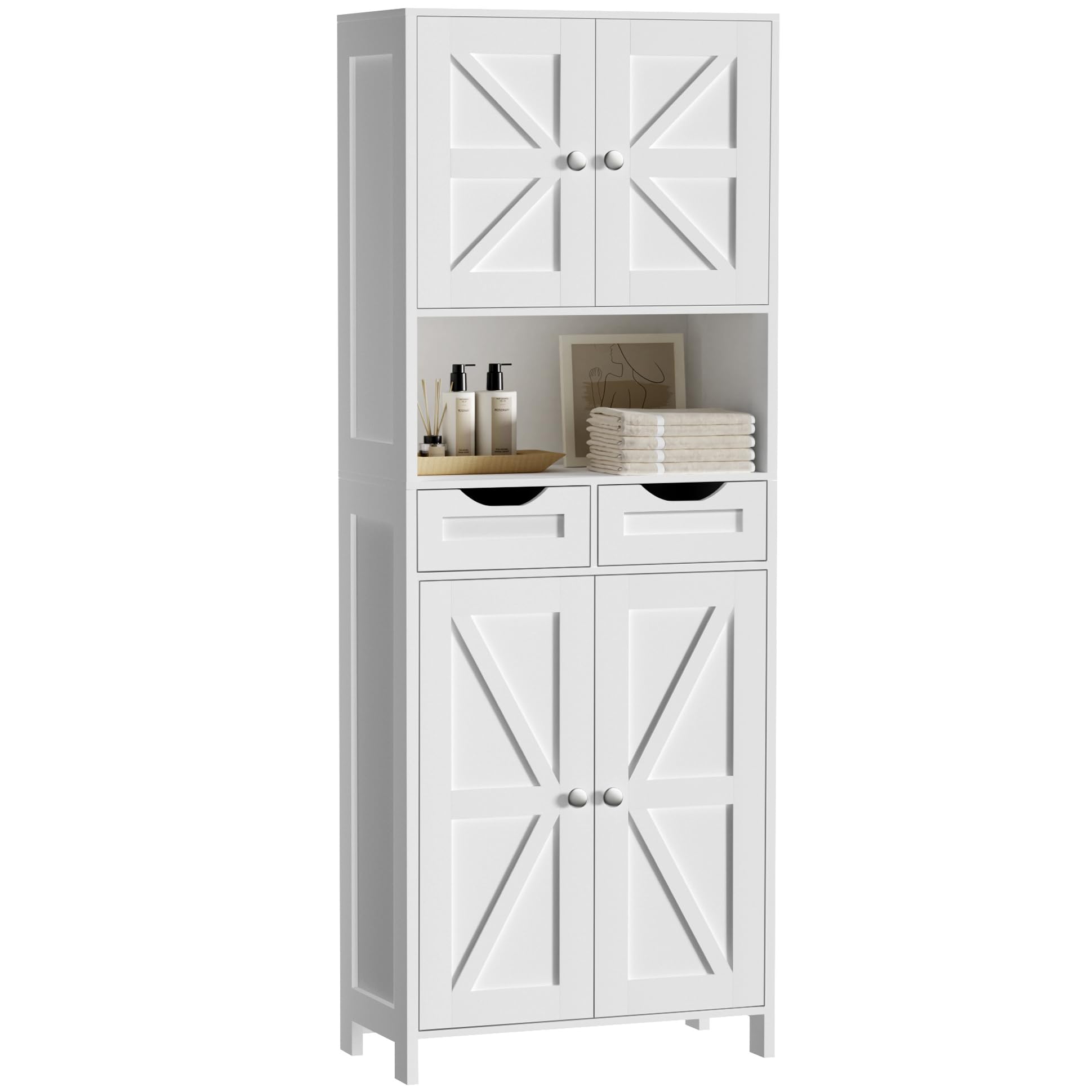 Amazon.com: ANBWBROAD 67” Bathroom Storage Cabinet Tall Storage Cabinet ...