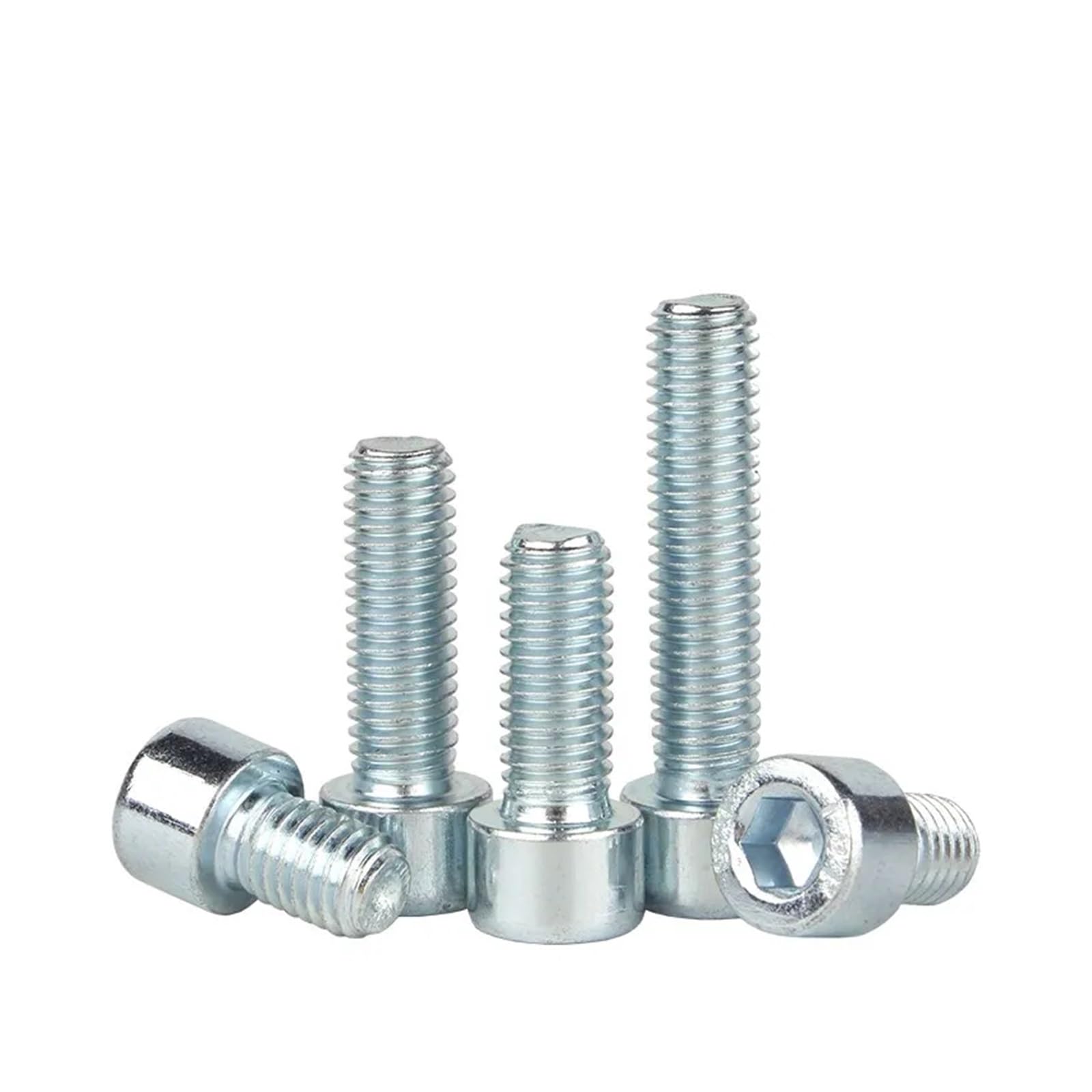 Bulloni a testa esagonale con testa esagonale zincata bianca di grado 8.8, viti a filettatura completa M3 M4 M5 M6 M8 M10(M10x16mm 10pcs)