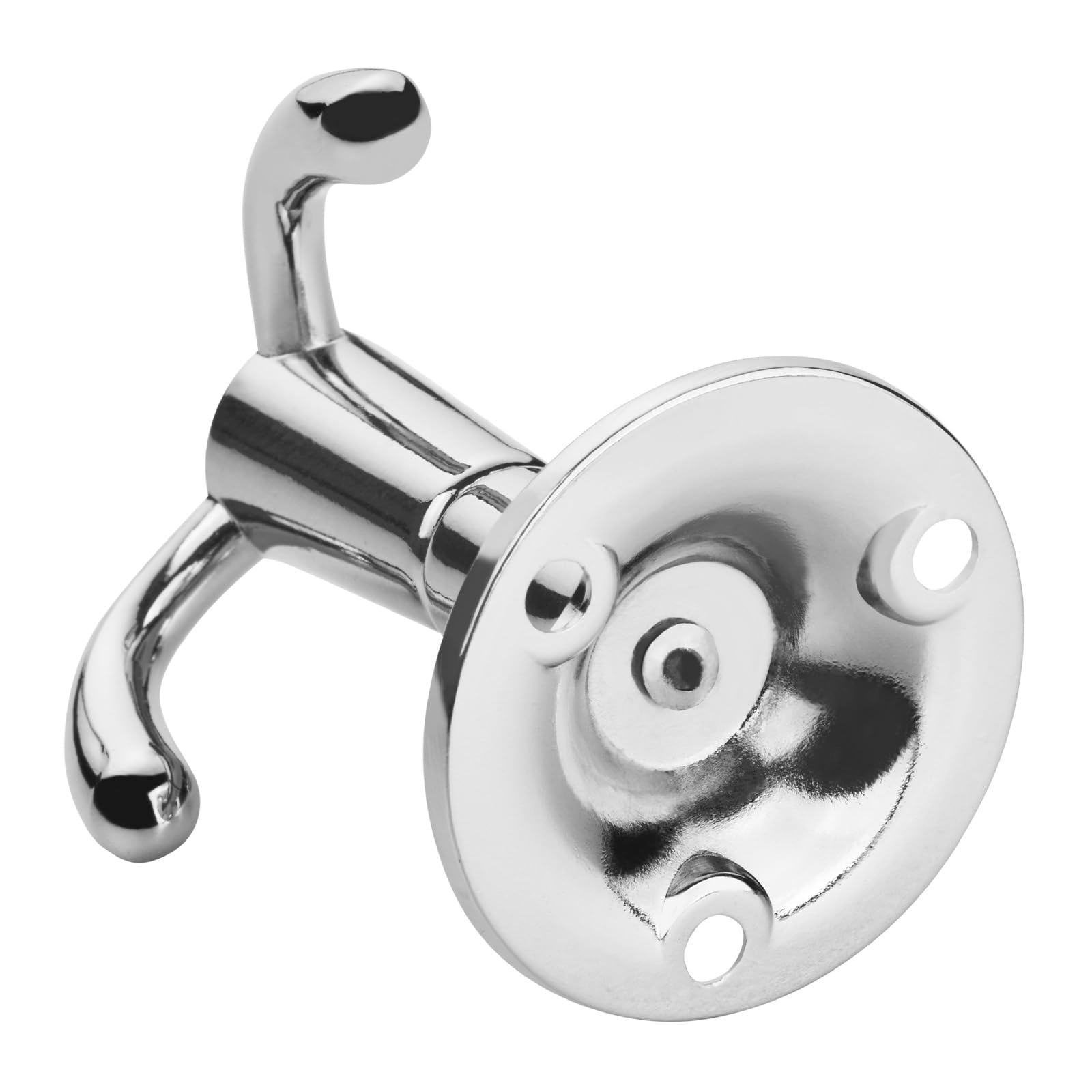 10 x Crochet Tournant TROMSO Triple Chrome poli 53 x 50 mm Base Ø 40 mm Entraxe 25 mm Aluminium Patère Garde-robe