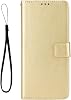 Funda de cuero tipo flip compatible con ZTE Nubia Neo 5 5G, funda protectora para celular Dorada 5