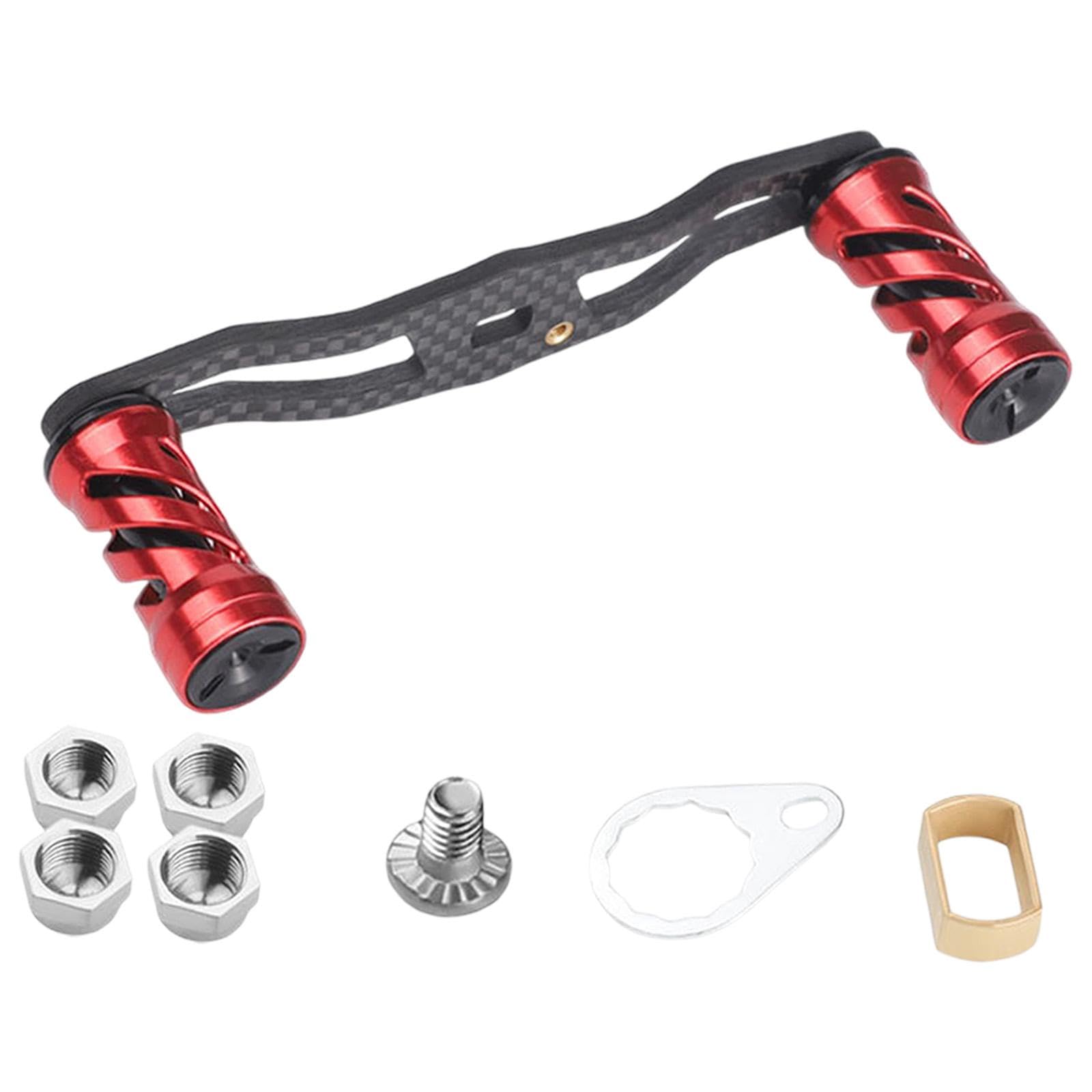 Menolana Fishing Reel Power Handle Baitcasting Reel Replacement Part Double Knob Fishing Reel Crank, red