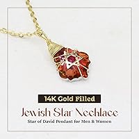 Vista 20 de Collar de estrella de David para mujeres y hombres, collar de estrella judía relleno de oro de 14 quilates, collar de Israel Aurora Borealis