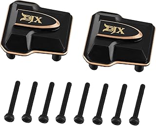DJX CNC Machined 2PCS Brass Diff Cover Front and Rear Axle Diff Cover for 1/18 RC Crawler Car TRX4M Upgrade Parts