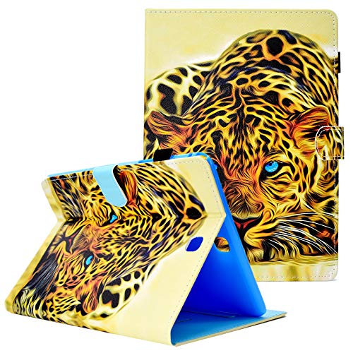 Uucovers Cover For Samsung Galaxy Tab A 9.7 Inch 2015 Model (Sm-T550/T555C/P550/P555C) With Pencil Holder Pockets [Auto Wake/Sleep] Folio Stand Smart Pu Leather Tpu Back Wallet Case, Leopard Yellow #TOP6