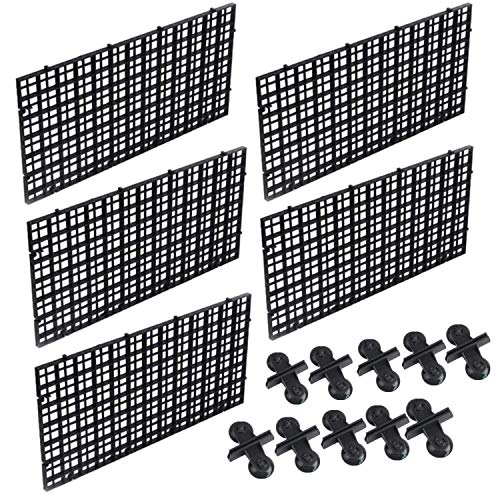 Mioke Divisor de Acuario,5pack Rejilla de Plástico para Acuario Separador,Bandeja para Peces con 10 Clips de Aislamiento
