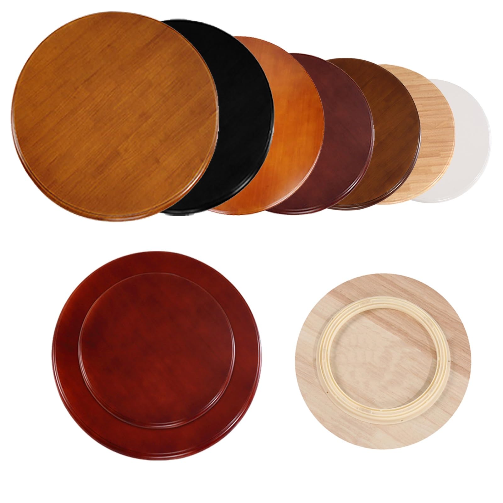 Lazy Susan en bois Deep Red de 80 cm, l'élégance du plateau de service rotatif