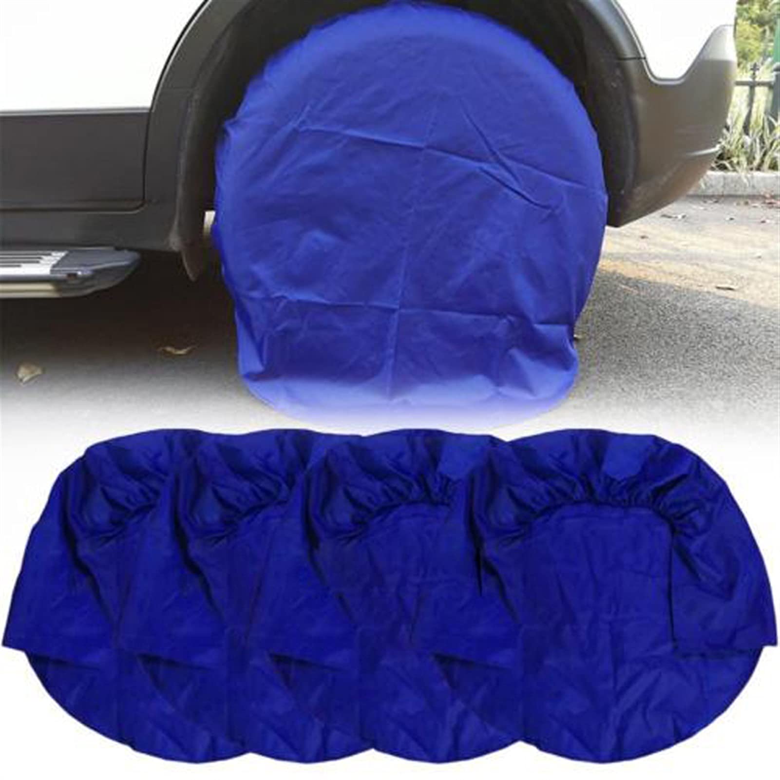 Copriruota Di Scorta,Copertura Pneumatico Coperchi da pneumatici a ruota 4pcs set per camion camper camper camper (Color : Blue)