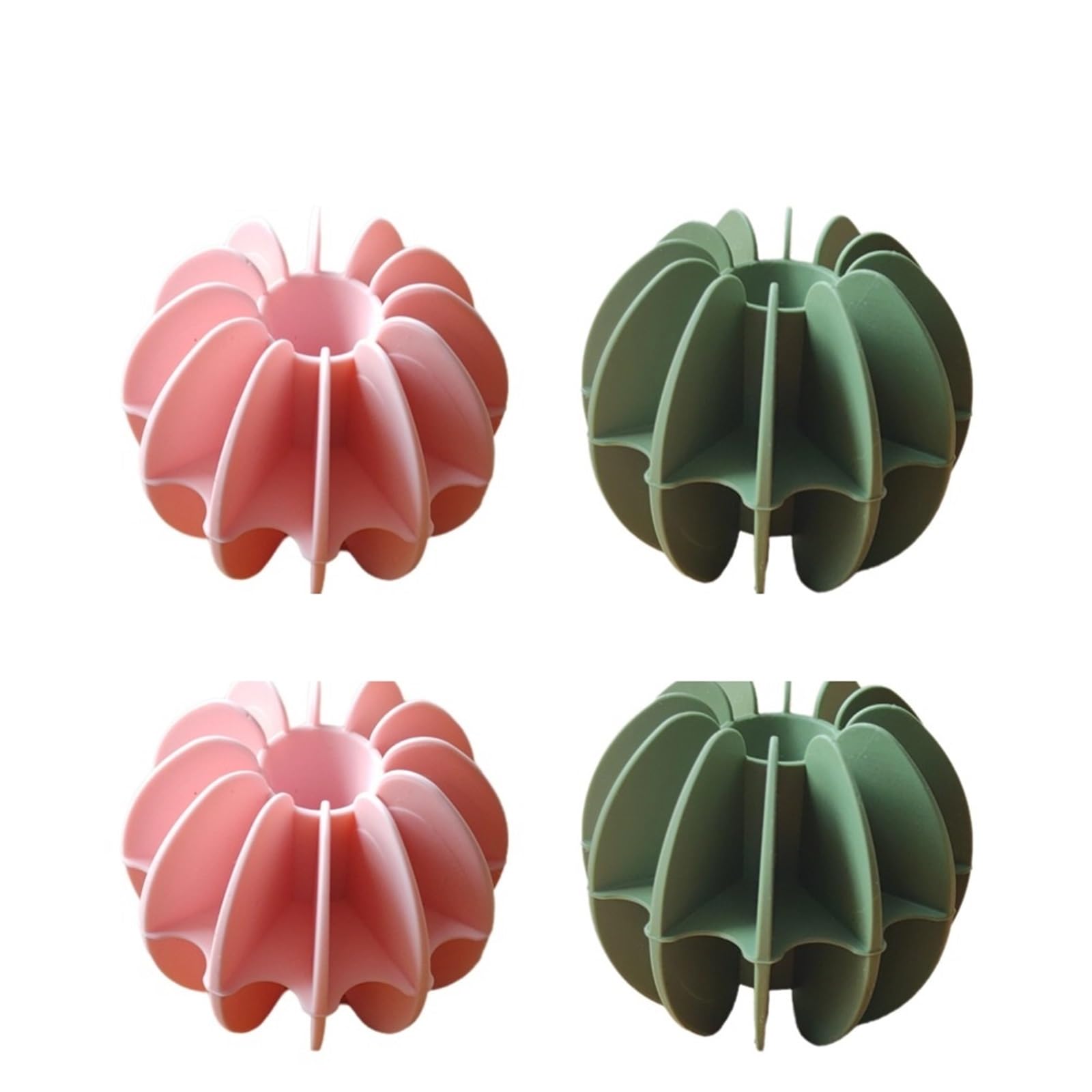 Tumble Dryer Balls, 4 Pcs Pink Green Reusable Silicone Laundry Balls Hair r For Washer Dryer
