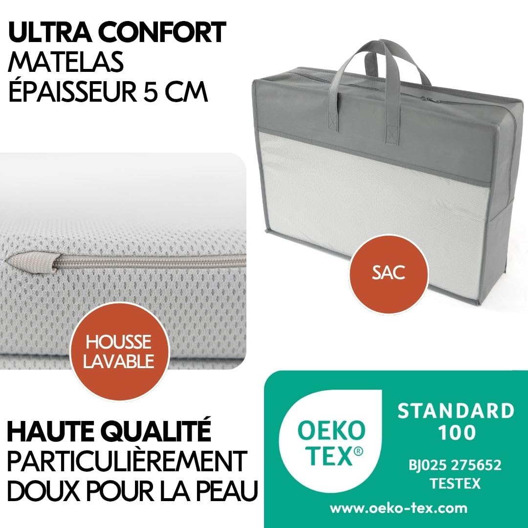 hauck Lit Parapluie Bébé avec Matelas Play N Relax Center - Lit Voyage Bébé Moustiquaire, Niveau Nouveau-Né, Table à Langer, Roues, Sac Transport, Bleu Foncé