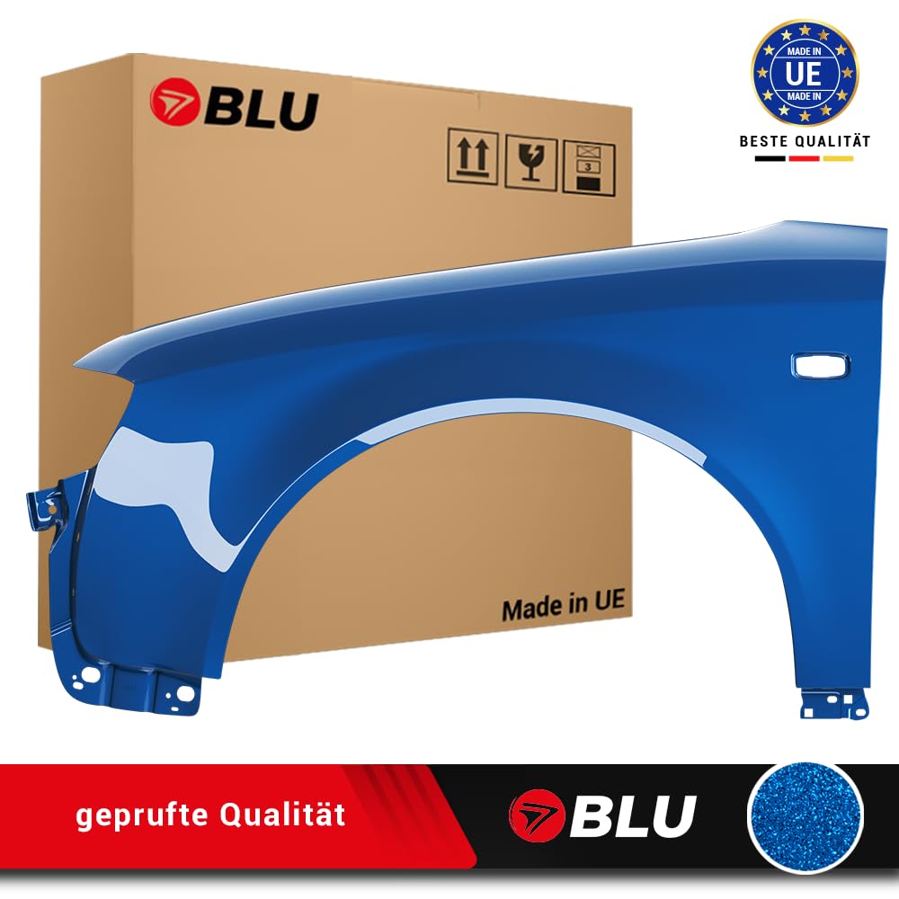 BLU Kotflügel Passend für Audi A4 B6 LZ5C Links Blau | 2000-2004 | Vorderseite Vorne | Lackiert | Einbaufertig