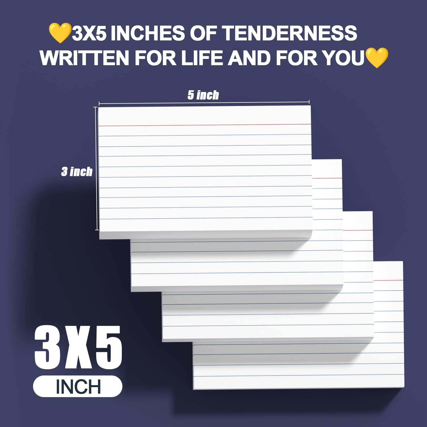 1 Inch Card Snapklik.com : Index Cards 3x5 Inch - 300 Pack, Ruled Index Flash Cards ...