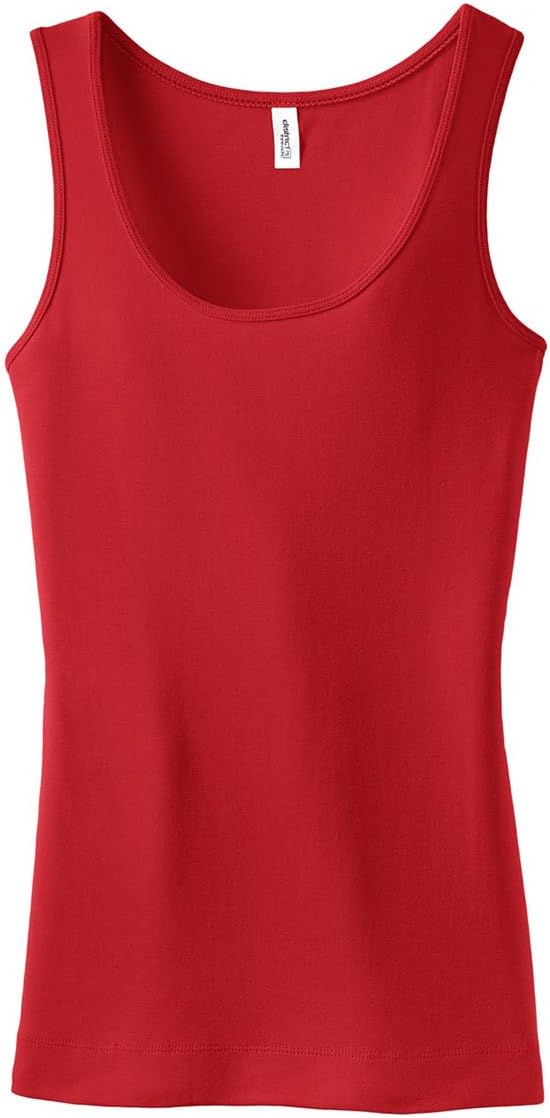 District Threads Junior Ladies Perfect Fit 1x1 Tank - Cherry Red DT235 2XL