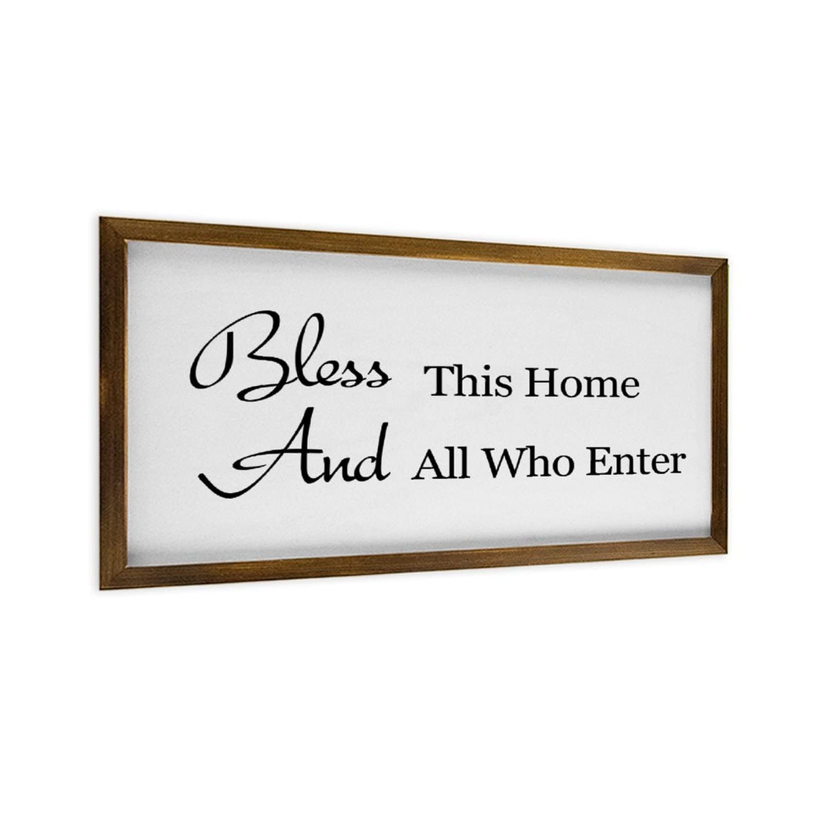 Targa da parete in legno con scritta in lingua inglese ''God Bless This Home'' (lingua italiana