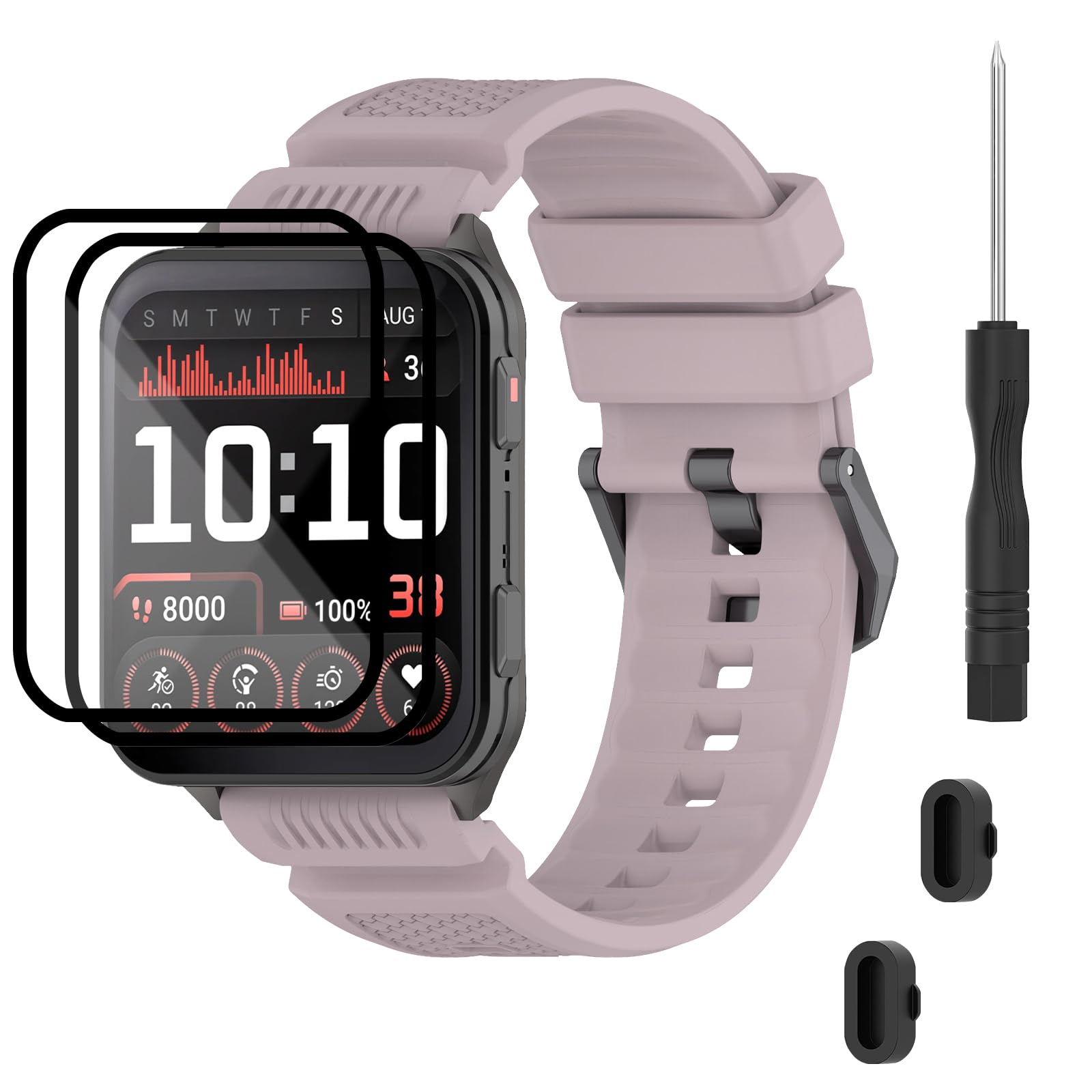 TopPerfekt Straps Compatible for Garmin Venu X1, Soft Silicone Watch Strap, Waterproof Adjustable Sport Replacement Wristbands for Venu X1 Smartwatch for Women and Men (Violet)