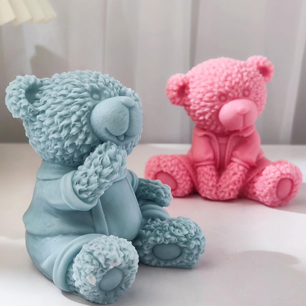 Sitting Bear Silicone Mold for Aromatherapy Plaster Colored Gypsum Mould DIY