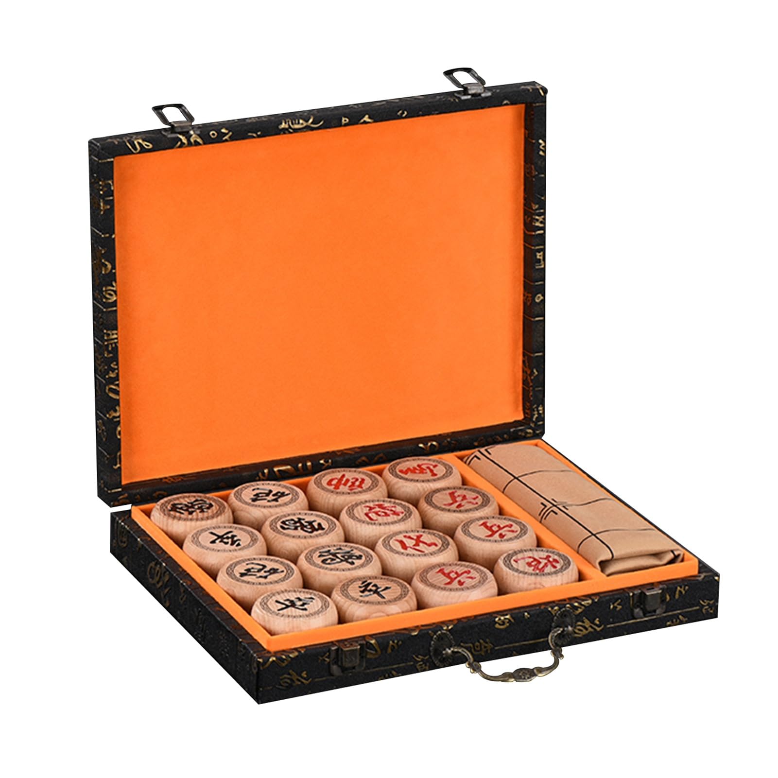 Scacchi cinesi for 2 giocatori Xiangqi Chess Set Giochi di strategia educativa Giochi puzzle Giochi di viaggio con confezione regalo e scacchiera in pelle(Beechwood,5.8cm/2.3in)