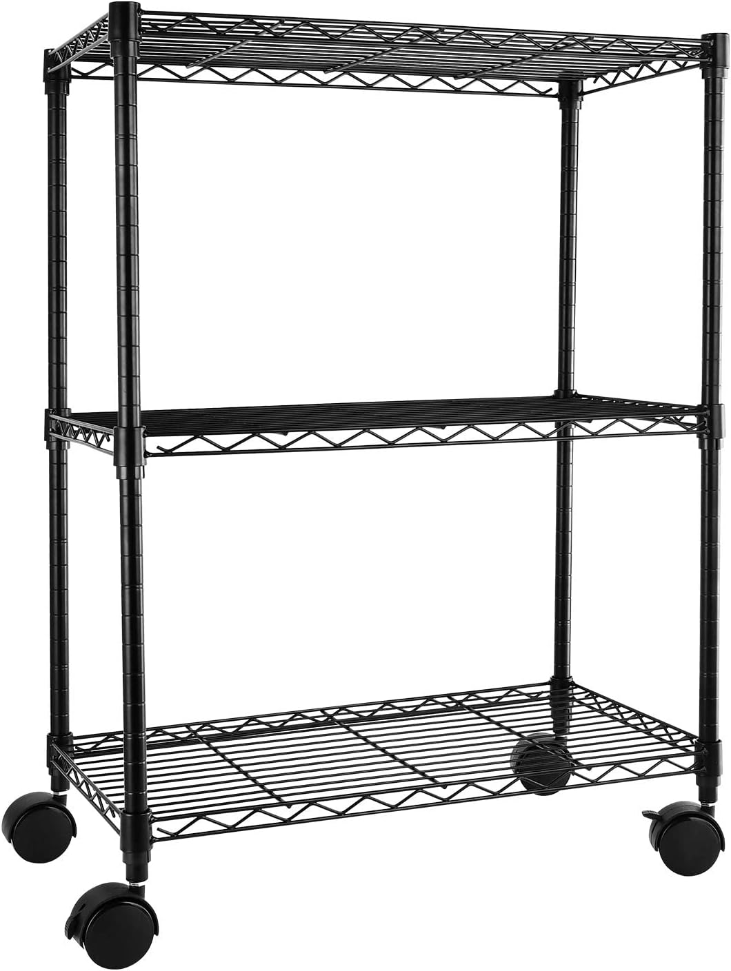 Simple Deluxe Heavy Duty 3Shelf Shelving with Wheels, Adjustable Storage Units