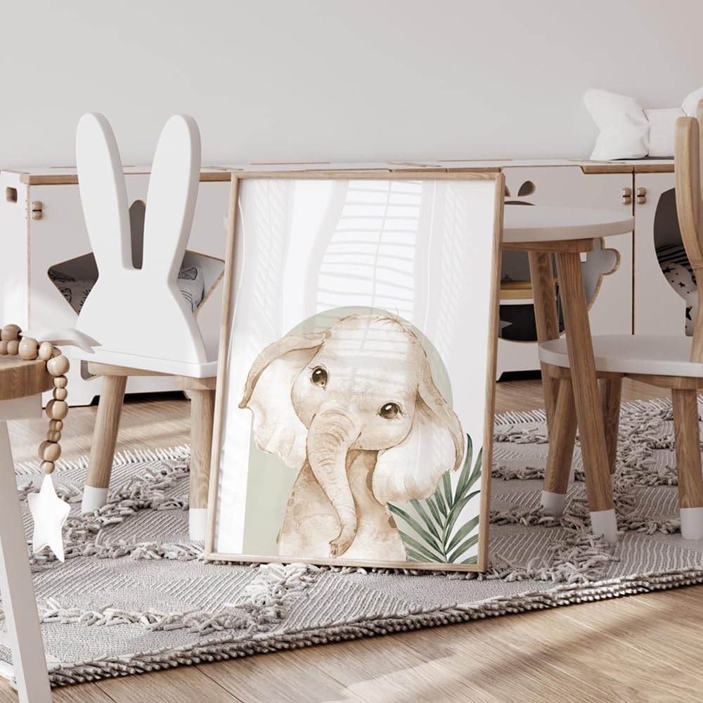 3 Laminas Animales Infantiles Personalizadas 30X40CM Poster Habitacion Bebe Cuadros Safari Infantil Niño Beige Verde Lienzo Infantil Selve Laminas Animales Salvajes Bebe Niño Habitacion sin Marco