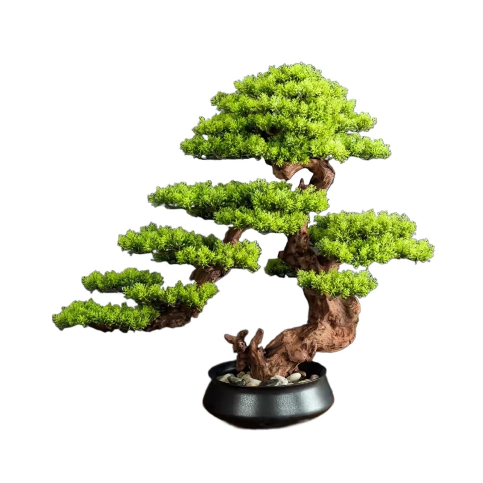 IUokLU Artificial Bonsai Tree Simulated Bonsai Welcoming Guests Pine Green Plant Bonsai Decoration Landscape Hotel Living Room Decoration Indoor Landscape Artificial Tree