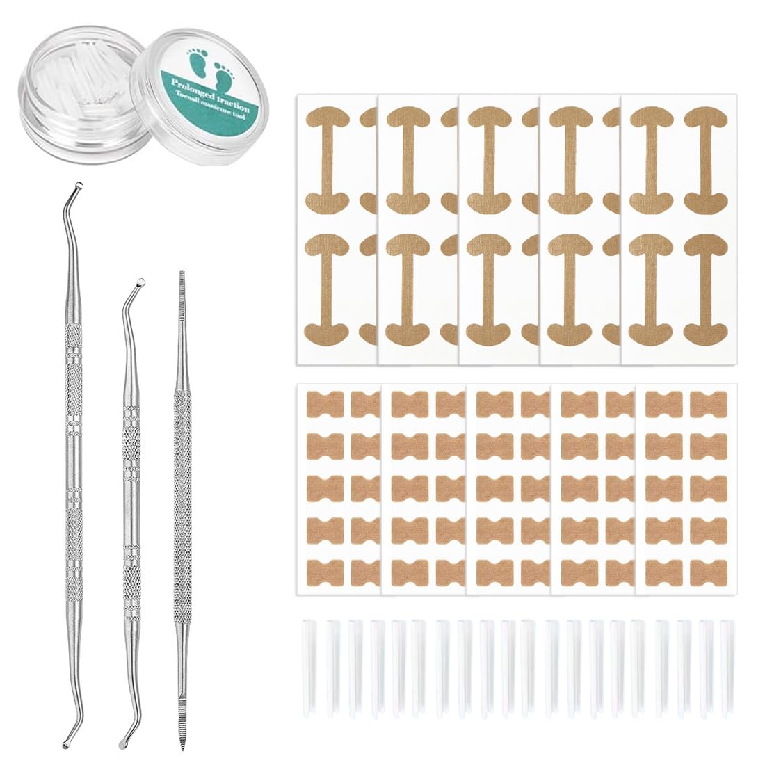 YAYNO Set Correttore per Unghie Incarnite con Cerotti per Unghie Traspirante Strumenti per Pedicure Adesivi Correttori dell'Unghia del Pied Correzione Dell'Unghia Del Piede Incarnite Strumenti