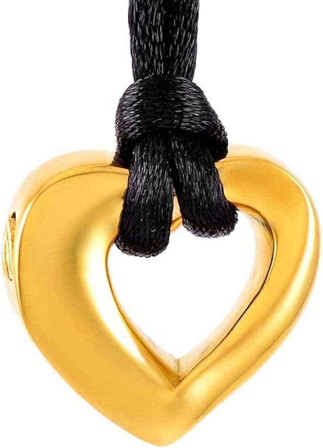 Men's ashes pendant Heartshaped cremation jewelry ashes pendant for