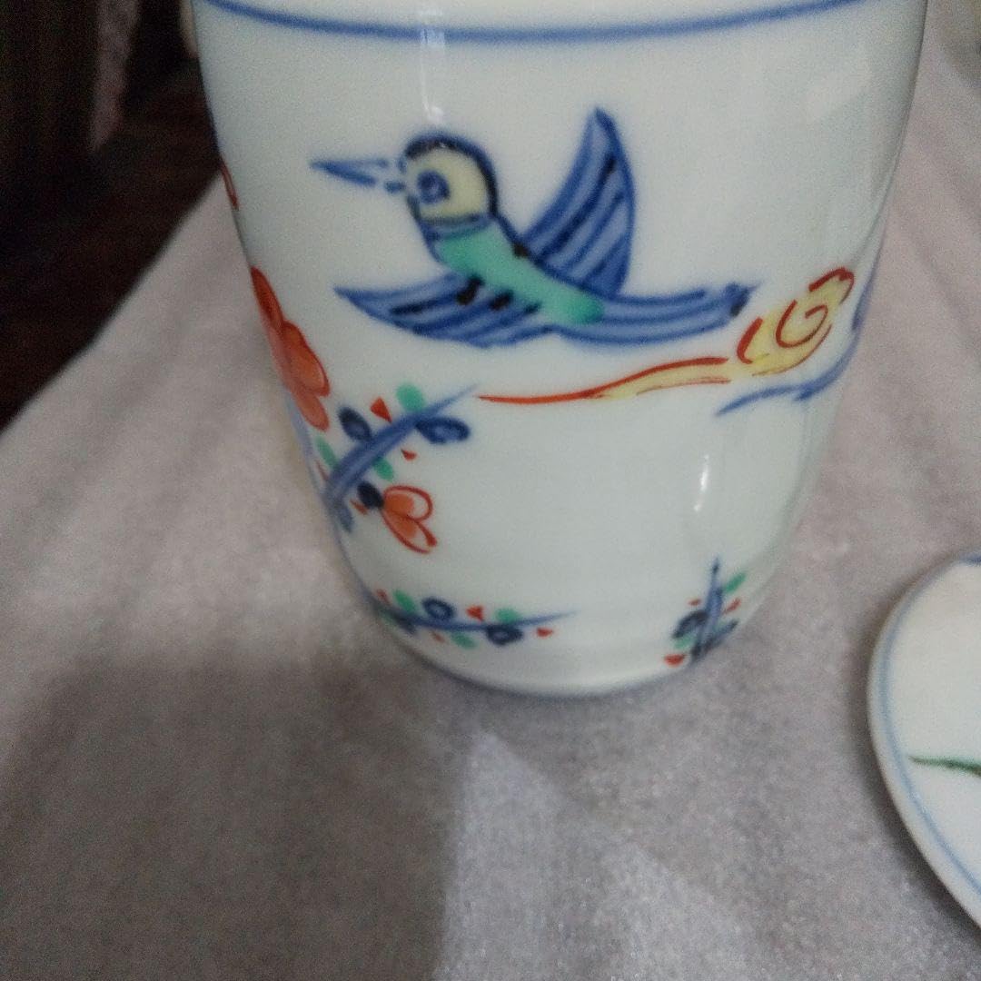 Amazon.co.jp: 人間国宝 加藤卓男 極上 天啓赤絵 湯呑 共箱 しおり  