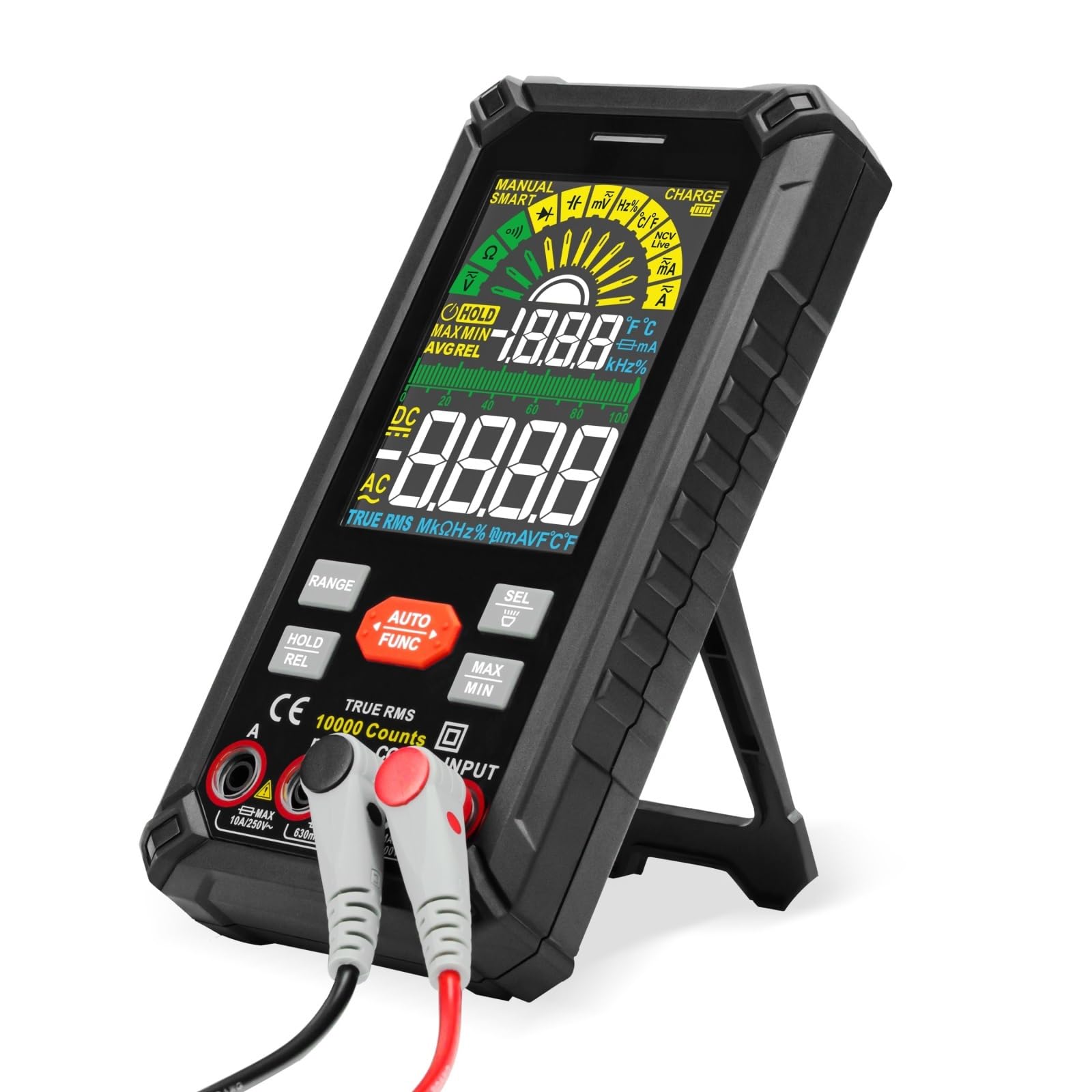 Multimètre numérique rechargeable intelligent avec testeur NCV 1000V et grand écran haute précision
