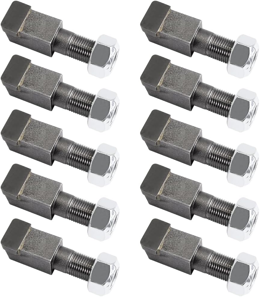 10 PACK 2-7/8"Lx3/4"W Stump Grinder Teeth with 5/8" Nuts Carbide Tipped Compatible with Baumalight 1P24/Ashland FS19/Shaver SC50/JCB/Bradco SG26 SG30 FS19 Stump Grinder Teeth