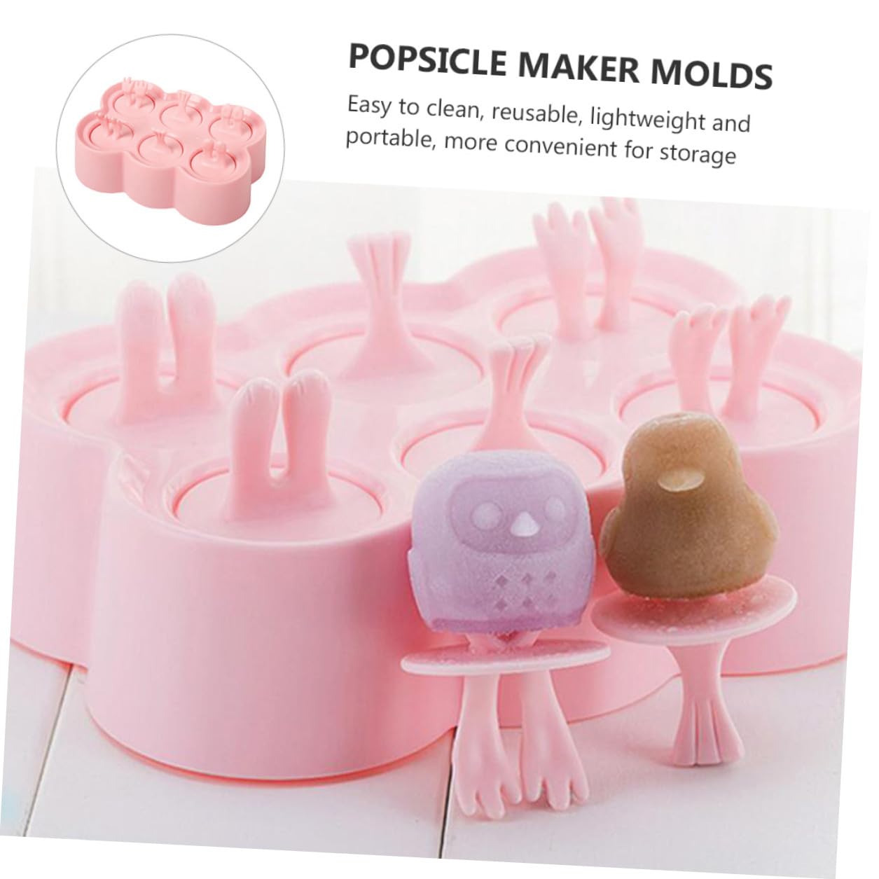 4ensembles Lot de Moules à Glace Silicone Soi-même Animaux pour Glaces Maison et Yaourts Glacés