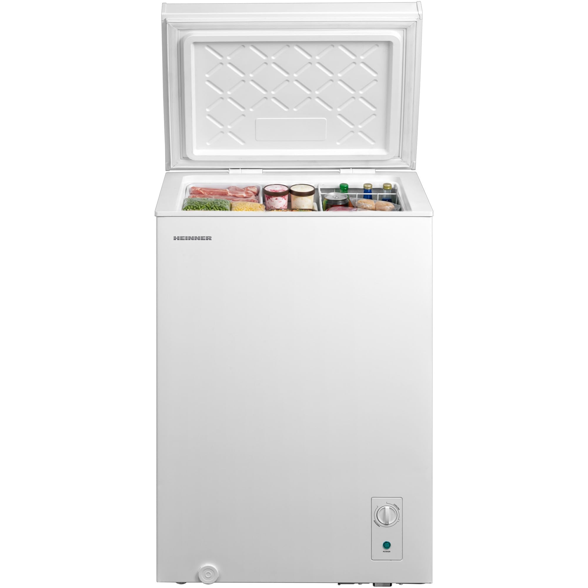 Gefriertruhe 99L Weiß mit Inverter-Kompressor – Tiefkühltruhe Freistehend, Schnellgefrieren, LED-Innenbeleuchtung, 4-Sterne, Einhängekorb, Energieklasse E, leise, für Keller & Garage