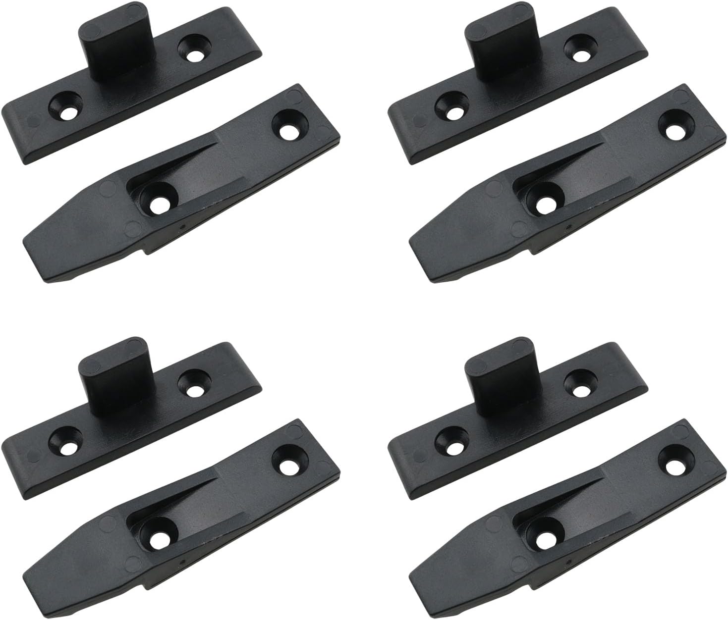 HJGarden 4Set Black Keku Suspension Fittings Quick Fitting Furniture Panel Joint Bracket Fast Installation Push-On Clip for Roman Column, Wall Clamping, partition Wall, Cabinet Panels