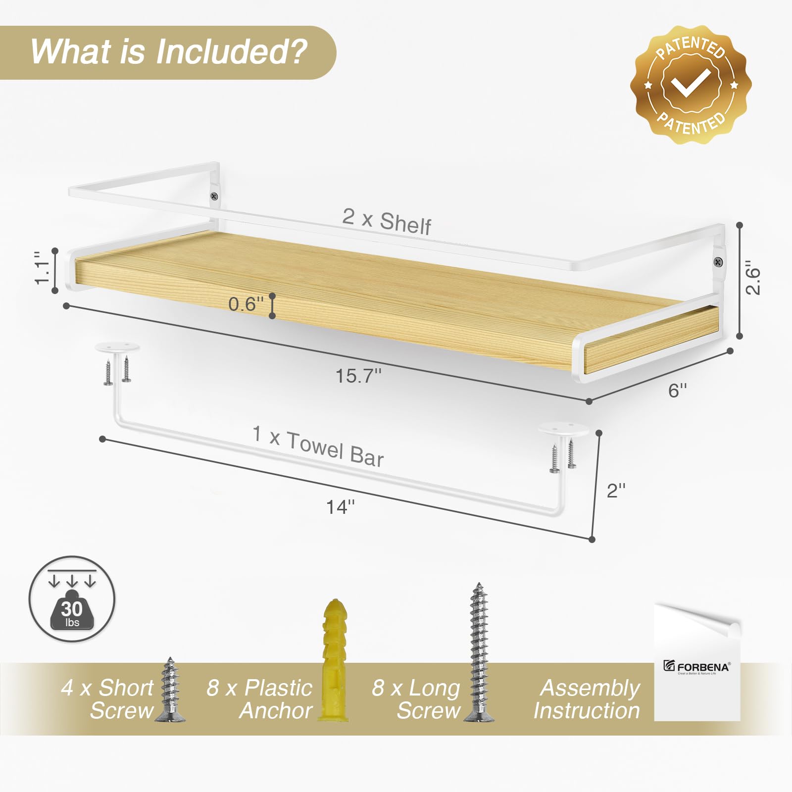 Estantes flotantes para pared con riel, estantes de libros de madera blanca y natural para habitación de bebés, niñas, niños, dormitorio, estanterías colgantes montadas en la pared para libros 7