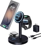 Magnetic Wireless Charger for Samsung, 3 in 1 Super Fast Charging Station Compatible with MagSafe Case, Phone Charger Stand for Samsung Galaxy S26 Ultra S25 Z Fold/Flip 7, Watch Ultra 8 7 6, Buds