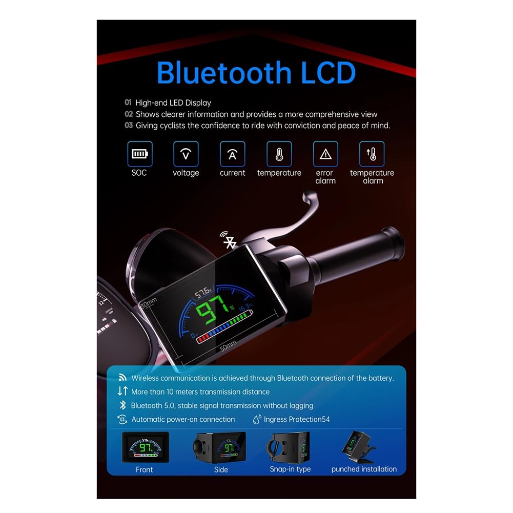 JBD Smart Battery Management System Drahtloses LCD-Display für Elektrofahrzeuge Monitor Kommunikation mit Displayer BT-Display