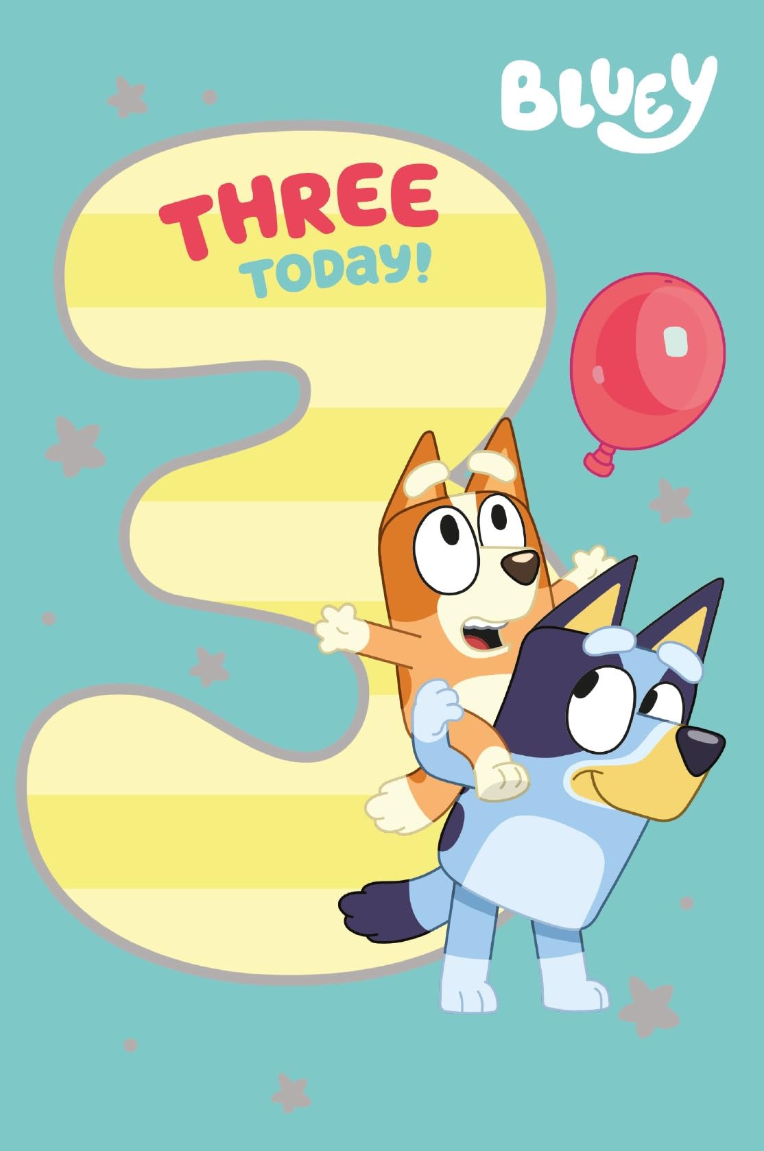 BLUEY AGE 3 BIRTHDAY CARD 3RD BIRTHDAY CARD