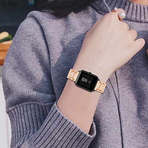 Correa metálica para reloj FitTurn con piedras brillantes miniatura 2